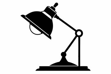 desktop electric lamp line art silhouette vector illustration