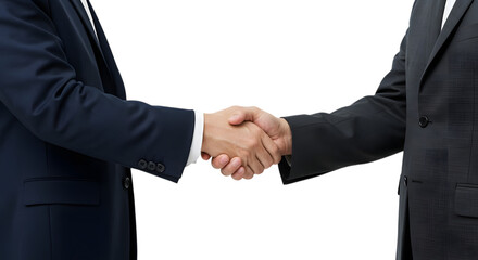 business man shaking hands isolated at transparent background