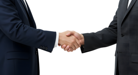 business man shaking hands isolated at transparent background