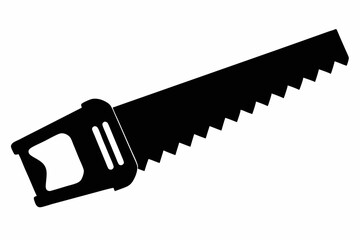 handsaw line art silhouette vector illustration