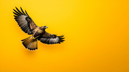 Obraz premium Soaring hawk against vibrant background