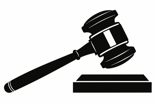recommend clip art: judge gavel line art silhouette vector illustration
