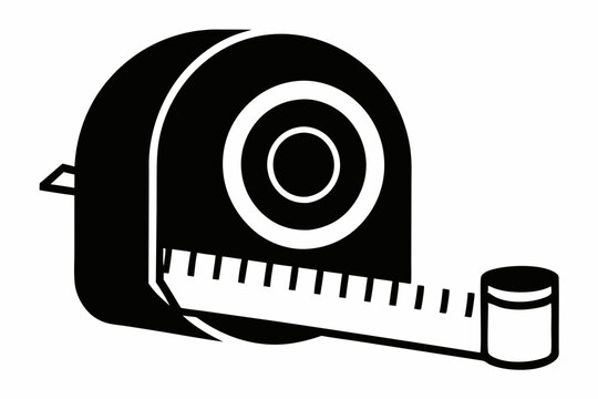 recommend clip art: measuring tape line art silhouette vector illustration
