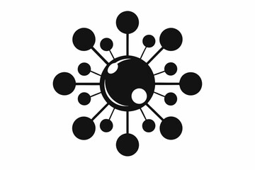 molecule nucleus line art silhouette vector illustration