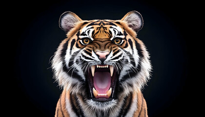 Fototapeta premium Tiger roaring close-up