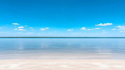 Tranquil beach scene under a vibrant blue sky (1)