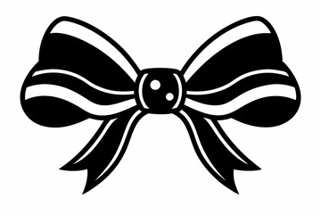 ribbon bow line art silhouette vector illustration