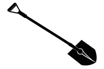 shovel line art silhouette vector illustration