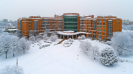 Snowy hospital complex