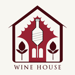 vector wine house logo premium elegant template