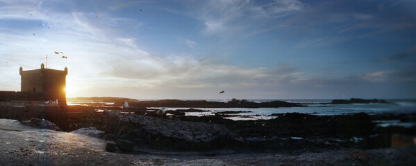 Edge of the medina on the Atlantic coast, Essaouira, Morocco.