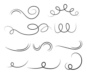 Hand drawn set elements, black on white background