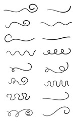 Hand drawn set elements, black on white background