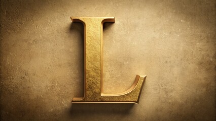 Elegant, golden letter L monogram; retro, antique style typography, isolated on a white background.