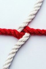 An artistic representation of danger and hope intertwined in red and white