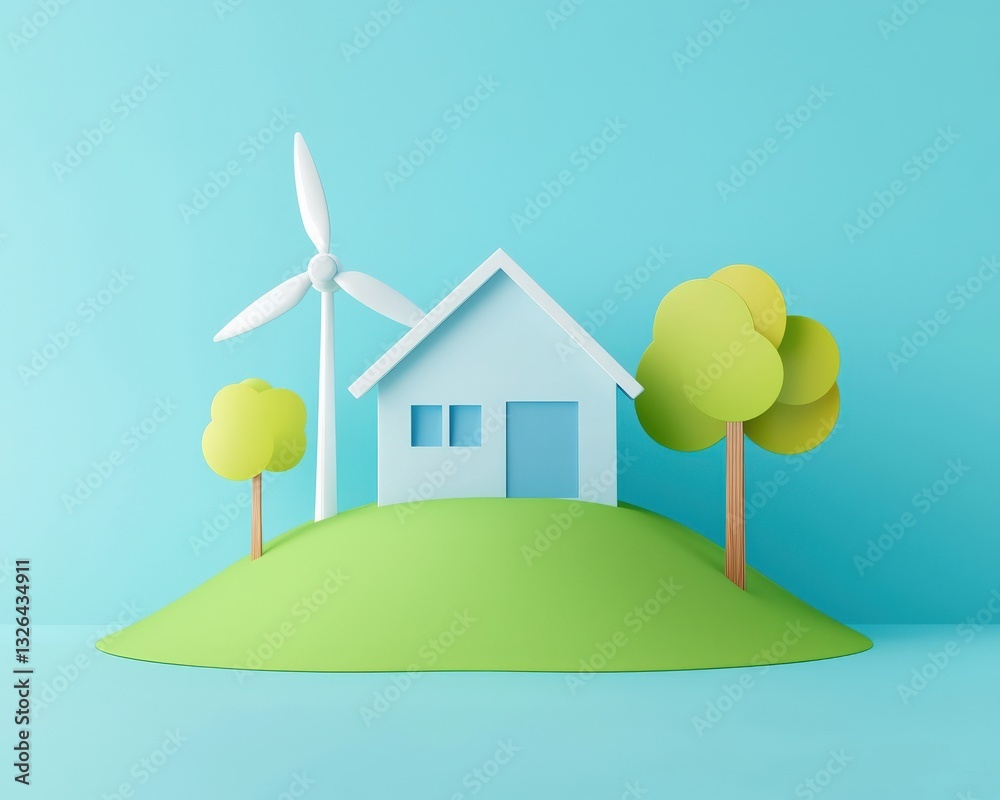 Canvas Prints an infographic-style image showing ways to save energy at home