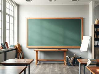 Vintage Schoolroom Chalkboard Mockup with Natural Light