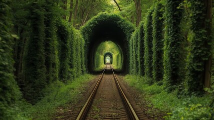 Obraz premium Tunnel of Love Railway: Green Forest Arch 