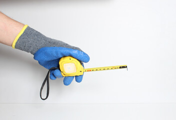 Roulette in the hand in a blue glove