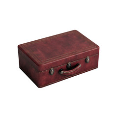 Vintage Burgundy Leather Suitcase - Travel and Adventure