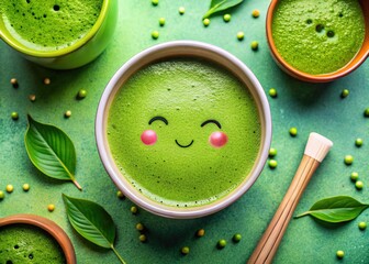 Matcha madness:  punny art, green tea humor.