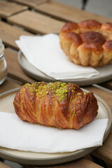 Pistachio filled croissants