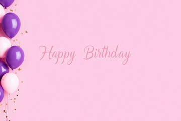 bunch of purple and white balloons on a pink background