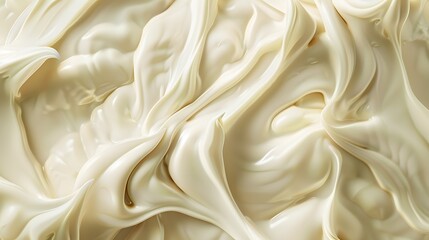 Fototapeta premium A white cream is spread on a surface