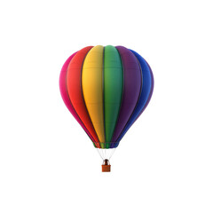 Fototapeta premium Rainbow Hot Air Balloon Soaring Through the Sky