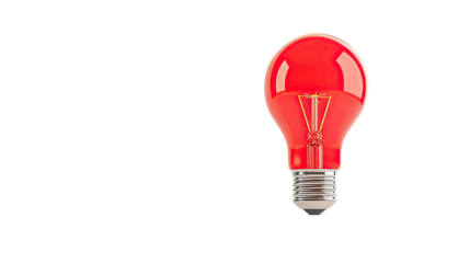 Illuminating Idea: A vibrant, glowing red light bulb radiates with energy, representing creativity, innovation, and the spark of inspiration.