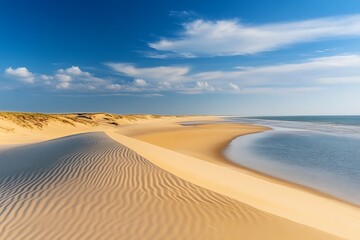 revealing perfect mix of sandy beaches and ridges displaying shifting scenery and unified tie between land and water in these colorful locales  
