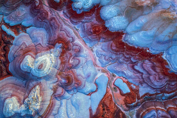 Aerial view of colorful and unique rock formations with intricate patterns and textures, Torrey, Utah, United States.