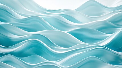 Rippled desert waves in aquamarine and shimmering white plain background