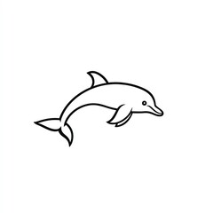 Fototapeta premium Elegant Minimalist Dolphin Line Art Design, a Simple yet Captivating Aquatic Mammal Illustration