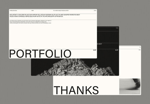 Black and White Modern Creative Portfolio Presentation Template Layout Design