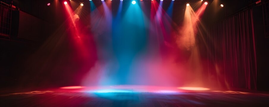 A stage with lights on it