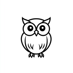 Fototapeta premium Adorable Owl Minimalist Black Line Art Logo Design. Perfect for branding, websites, or applications needing a cute, wise mascot.