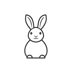 Obraz premium Adorable Bunny Line Art A Simple Yet Charming Minimalist Logo Design Featuring a Sweet Rabbit