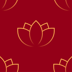 Elegant Gold Lotus Vector Seamless Pattern Digital Paper – Luxury Floral Background for Invitations, Scrapbooking, Fabric, Wallpaper, and Decorative Design