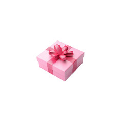 Obraz premium Pink Gift Box with Red Ribbon - 3D Render