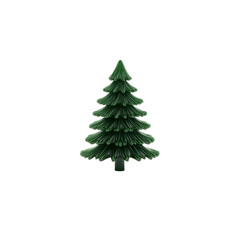 Fototapeta premium 3D Render of a Green Evergreen Tree on Transparent background