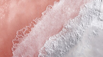 Fototapeta premium Soft desert textures in coral pink and frosted silver plain background
