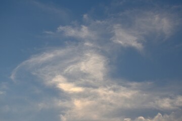 cloud spreading on twilight sunset sky in evening  