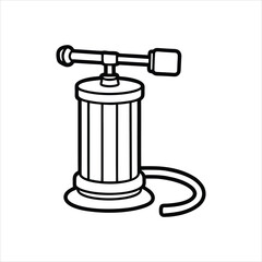 Manual Air Pump Outline Isolated Vector Design