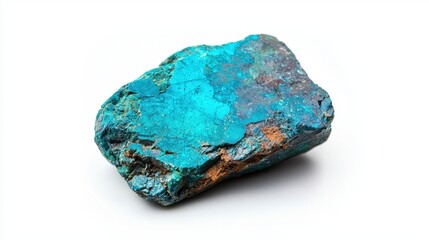 Vibrant Blue Mineral Rock with Textured Surface and Intriguing Coloration