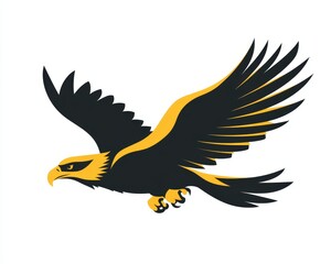 Obraz premium A Graphic Representation of an Eagle in Flight
