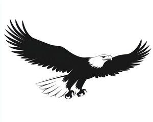 Obraz premium A Majestic Bald Eagle in Flight, Soaring Through the Sky