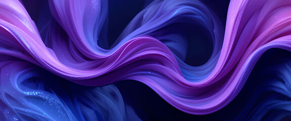 Fototapeta premium Vibrant purple blue abstract wave background with smooth gradient flow and dark backdrop