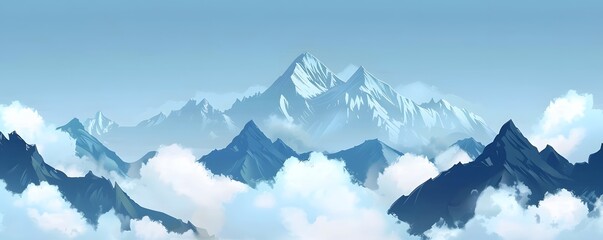 A mountain range with clouds in the sky