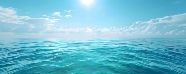 Obraz premium A large body of water with a bright blue sky above it